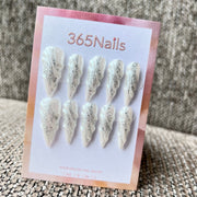 365nails：霜流漩渦 手工製穿戴甲（冰霜奇幻／未來冷感）