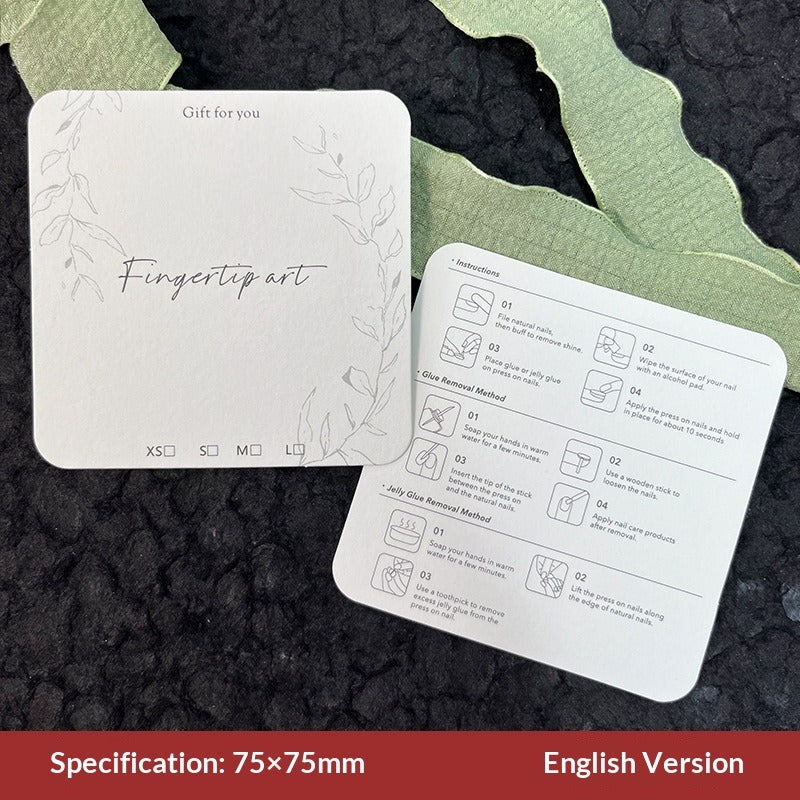 Embossed Cotton Paper Display Cards for Press On Nails (MOQ=50)