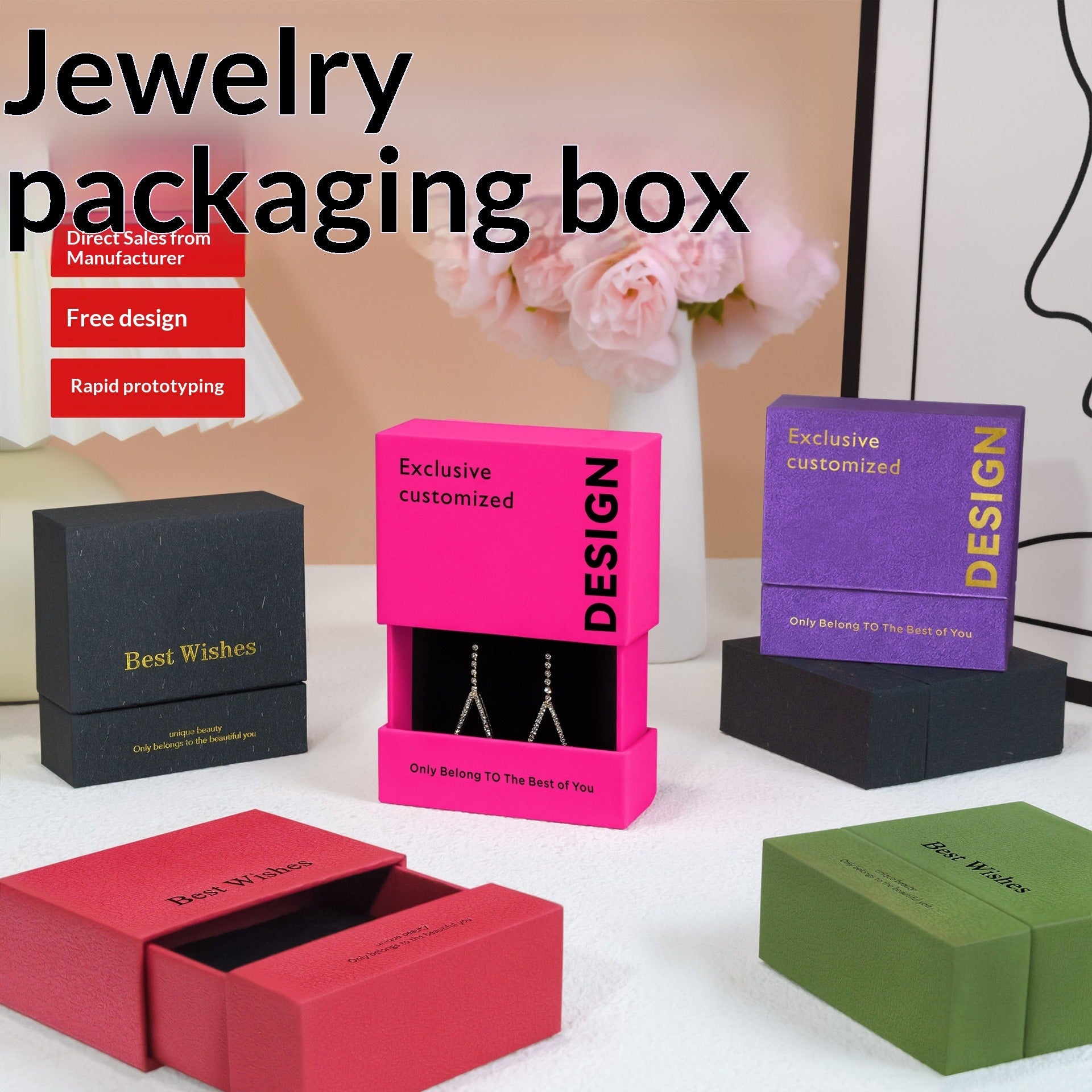 Luxury Drawer Jewelry Packaging Gift Box (MOQ=10)
