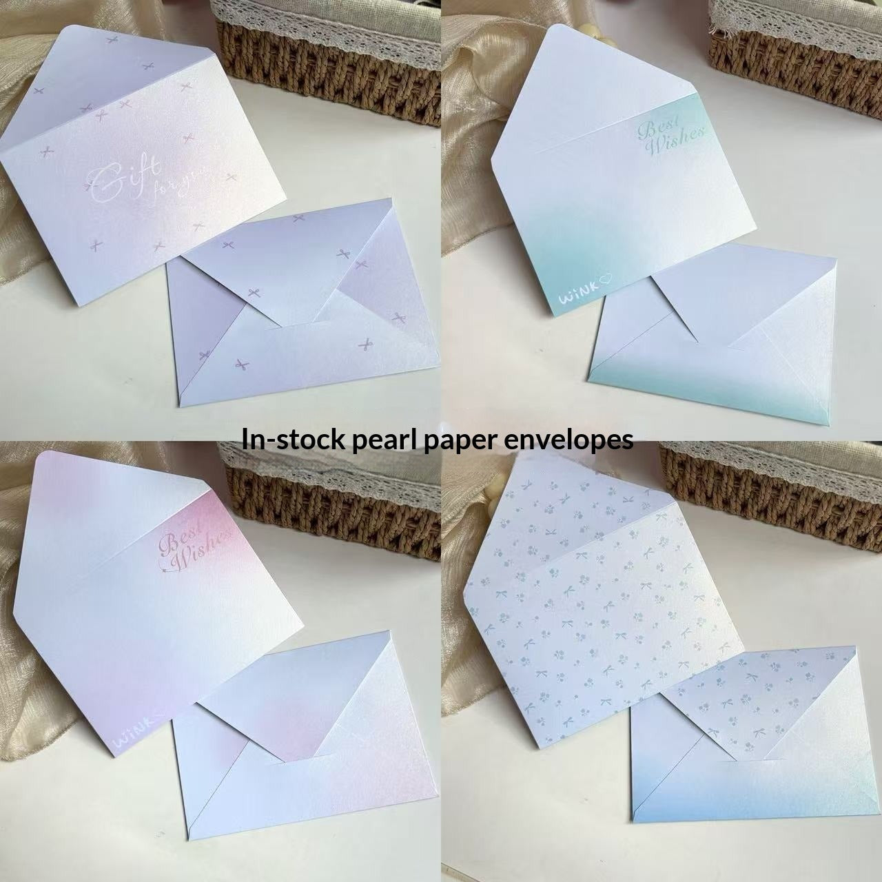 Luxury Pearlescent Envelope with Foil Stamping – Elegant Shiny Paper Envelope for Gifts and Letters