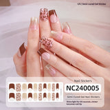 Semi-Cured Gel Nail Strips Soft Pink Gradient Glossy Natural Everyday Wear Set (MOQ=3)