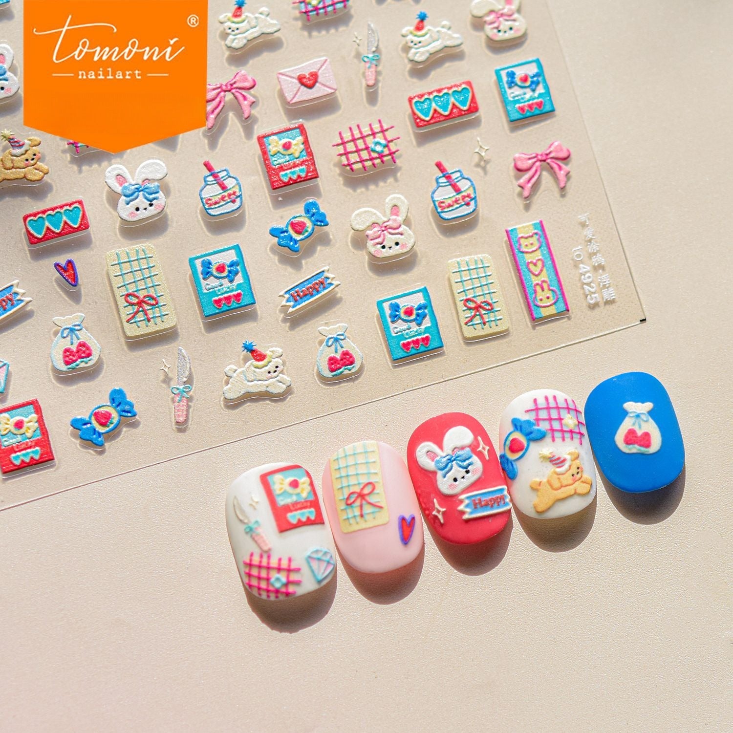 Colorful Doodle Mix – Playful Retro Nail Art Stickers