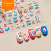 Colorful Doodle Mix – Playful Retro Nail Art Stickers