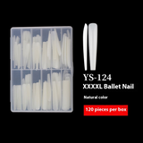 Nail Tips long ballet nail piece, French full sticker ballet fake nail piece, new extended transparent folded seamless ballet nail