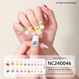 Semi-Cured Gel Nail Strips Sparkle Cat Eye Pearl Glossy Design (MOQ=3)