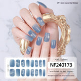 Semi-Cured Gel Nail Strips Christmas Snowflake Festive Glossy Design (MOQ=3)