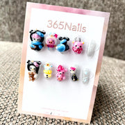 365nails: "Cute Critter Party" – 3D Cartoon Short Square Nails