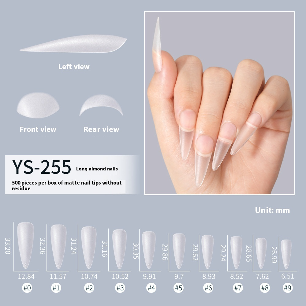 Nail Tips Frosted nail pads Free grinding Flat nail Traceless water drop Ballet press on nails pads 500 boxed nail art fake nails