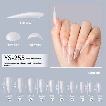 Nail Tips Frosted nail pads Free grinding Flat nail Traceless water drop Ballet press on nails pads 500 boxed nail art fake nails