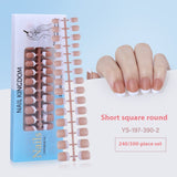 Nail Tips New  French press on nails 240 pieces boxed fake nail manicure work in progress matte full sticker French nail piece