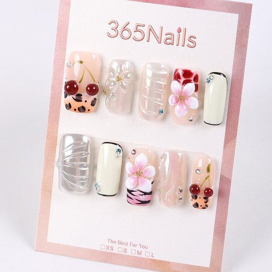 365Nails Cherry Bloom Iridescent Mix Press-On Nails