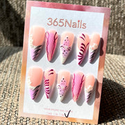 365nails: "Coração Selvagem" – Unhas Stiletto Manicures com Estampa Animal Desenhadas à Mão