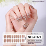 Semi-Cured Gel Nail Strips Sparkle Smiley Cat Eye Glossy Design (MOQ=3)