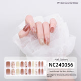 Semi-Cured Gel Nail Strips Foil French Gold Pink Gradient Glossy Set (MOQ=3)