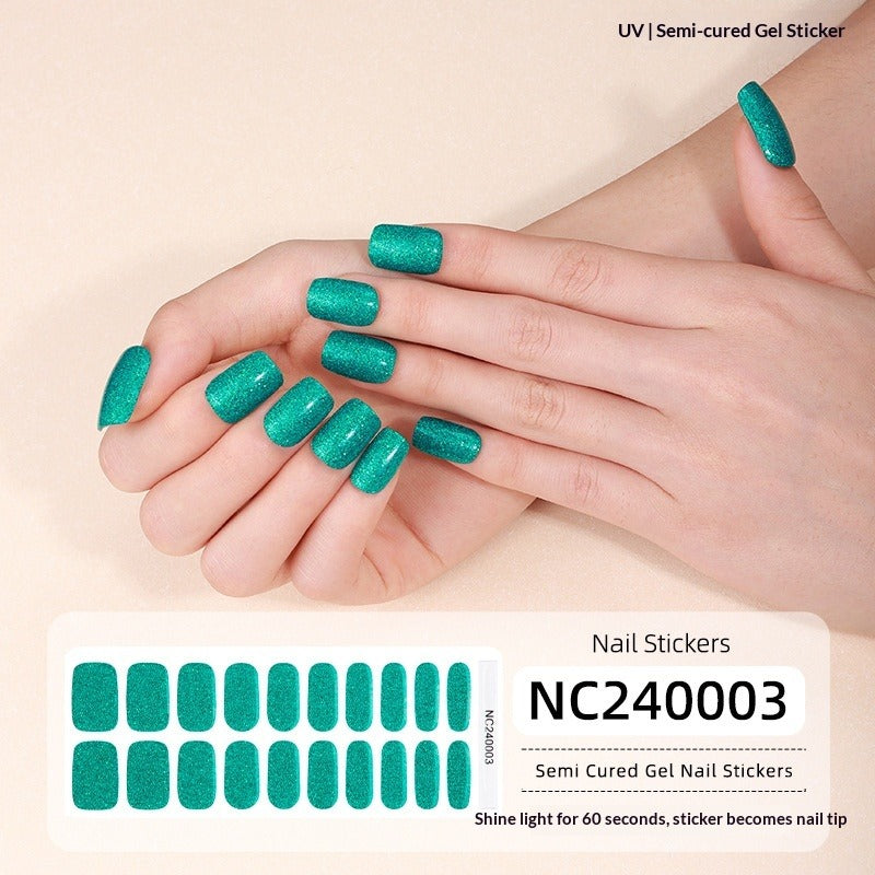 Semi-Cured Gel Nail Strips Ultra Sparkle Pure Shimmer Glossy Design  (MOQ=3)