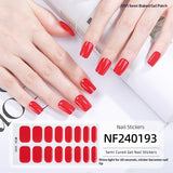 Semi-Cured Gel Nail Strips Minimal Solid Color Glossy Design (MOQ=3)