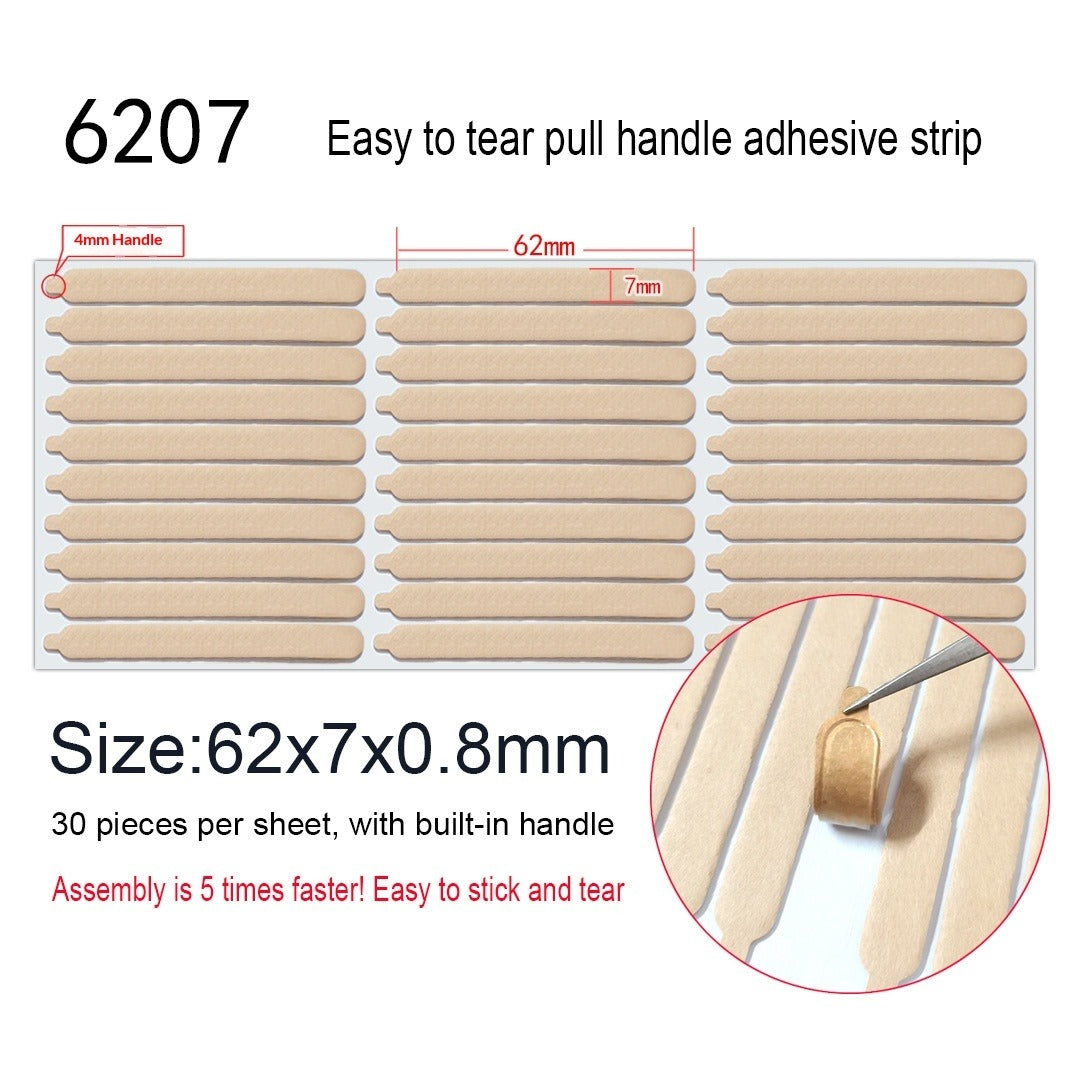 Crystal adhesive strips for press-on nail display cards