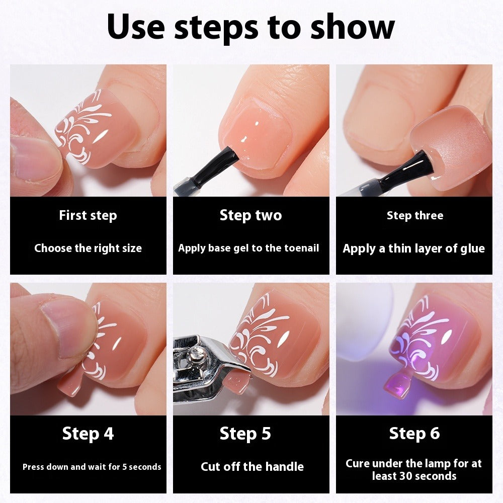 French press on nails and toenail simple and versatile removable prefabricated manicure advanced sense fake nail piece wholesale