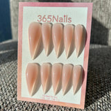 Honey Nude Dragon Claw Stiletto Almond Nude Handmade Dragon Nails