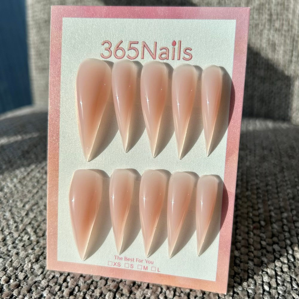 Honey Nude Dragon Claw Stiletto Almond Nude Handmade Dragon Nails