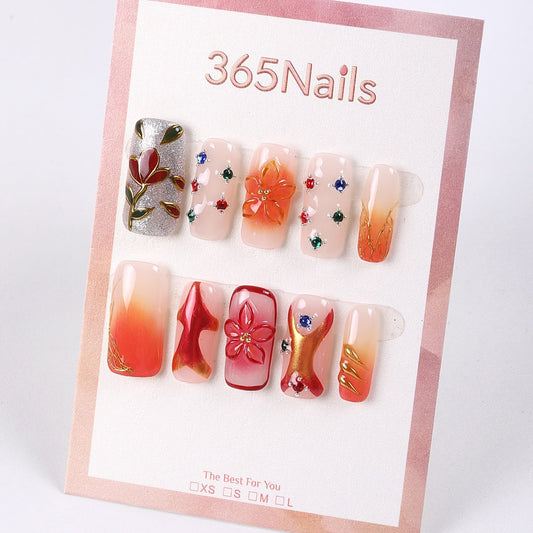 365Nails Ember Bloom Jewel Mix Press-On Nails