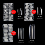 Nail Tips nail piece Square nail Transparent extended flat head Fake nail Nail art patch Full half sticker Dual-purpose nail art shop special