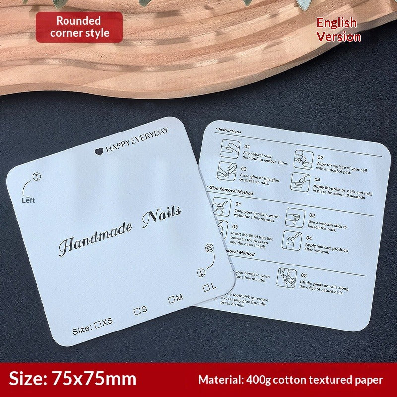 Embossed Cotton Paper Display Cards for Press On Nails (MOQ=50)