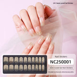 Semi-Cured Gel Nail Strips Fine Glitter Shimmer Glossy Design (MOQ=3)