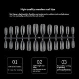 Nail Tips Free engraving and semi-matte press on nails pads 120 pieces, transparent and seamless fake nails in bags, fully attached to matte nail pads