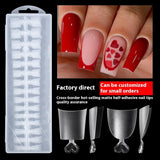 Nail Tips New French matte press on nails pads 240 pieces boxed fake nails short half stickers hand-worn nail pads