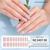 Semi-Cured Gel Nail Strips Solid Pearl Shimmer Glossy Design (MOQ=3)