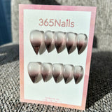 Rose Honey Tea Claw Stiletto Sheer Brown‑Gold Gradient Handmade Dragon Nail