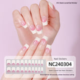 Semi-Cured Gel Nail Strips French Solid Color Clean Design (MOQ=3)