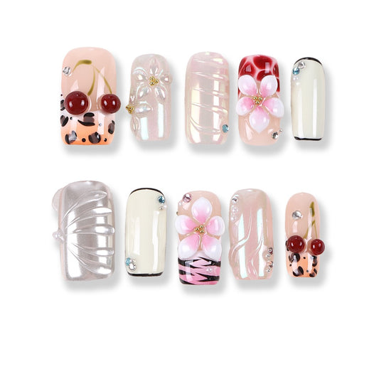 365Nails Cherry Bloom Iridescent Mix Press-On Nails