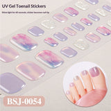 Semi-Cured Gel Nail Strips Gradient Bloom 3D Foil Toe Design (MOQ=3)