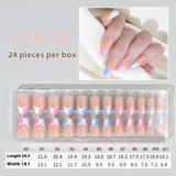 French press on nails 24 pieces Boxed detachable finished product Wearable prefabricated fake nail patch Solid color manicure