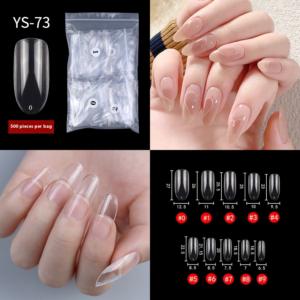 Nail Tips New French press on nails piece,  half sticker full sticker fake nail nail patch extended press on nails piece