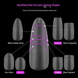 365nails: "No-File Matte Nail Tips with Guide Lines" – Short Square/Almond Nail Extensions