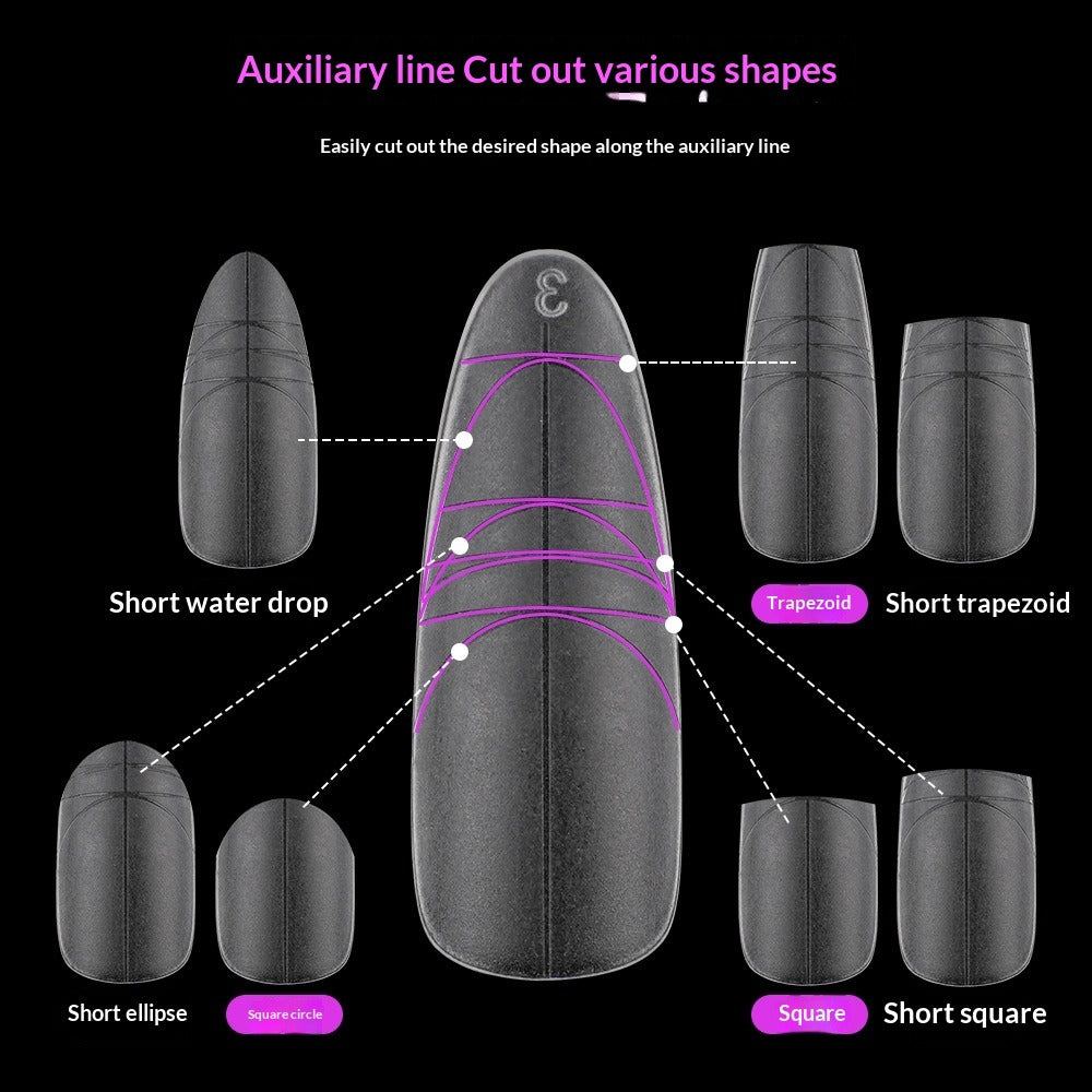 365nails: "No-File Matte Nail Tips with Guide Lines" – Short Square/Almond Nail Extensions