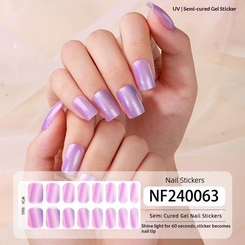 Semi-Cured Gel Nail Strips French Gradient Soft Glossy Design (MOQ=3)