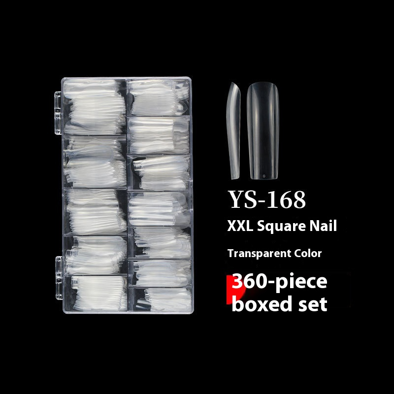Nail Tips nail piece Square nail Transparent extended flat head Fake nail Nail art patch Full half sticker Dual-purpose nail art shop special