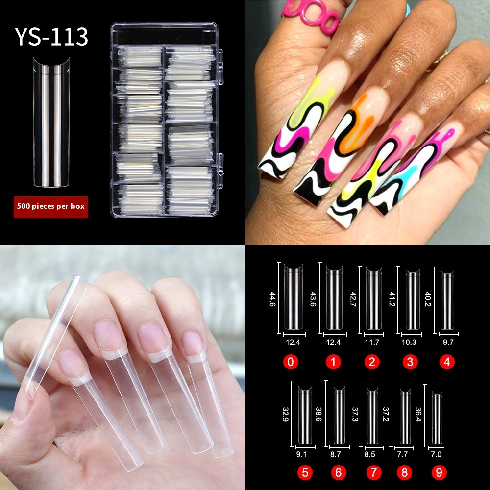 Nail Tips New French press on nails piece,  half sticker full sticker fake nail nail patch extended press on nails piece