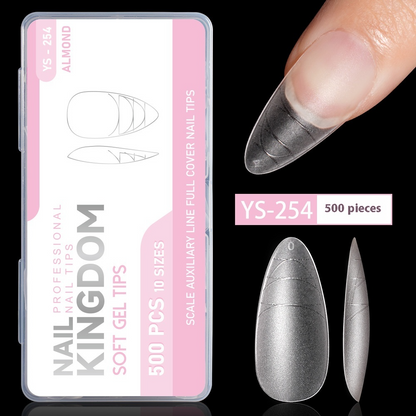 Nail Tips Nail plate with scale line Flat nail, boxed transparent and seamless full sticker Removable and wearable fake nail patch