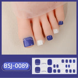 Semi-Cured Gel Nail Strips Toe Nails Pure Color Mismatch Glitter Glossy Set (MOQ=3)
