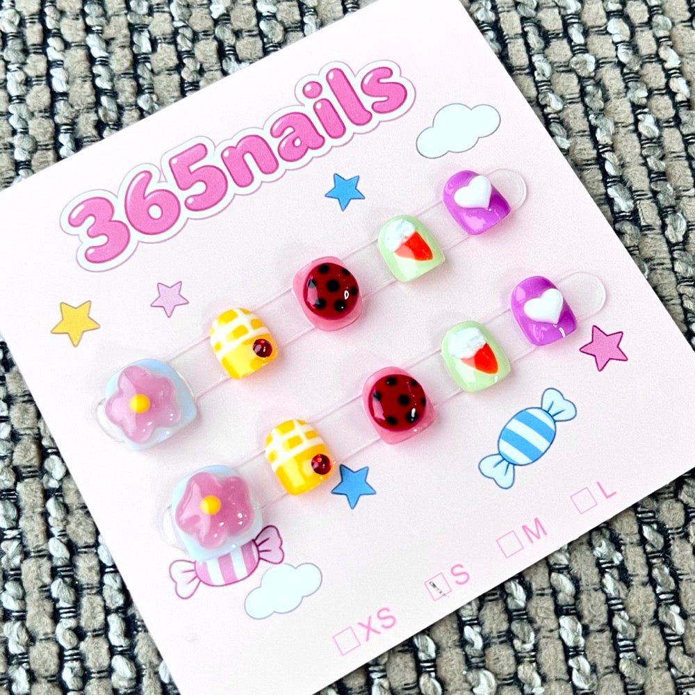 365nails: "Sweet Treats" – 3D Cartoon Handmade Short Square Nails