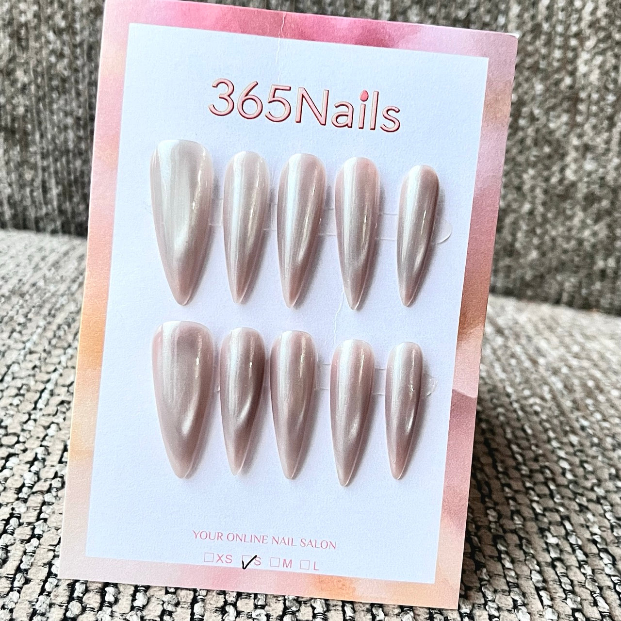 Shimmer Nude Almond Press-On Nails