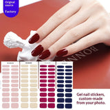 Semi-Cured Gel Nail Strips Minimal Solid Color Glossy Design (MOQ=3)