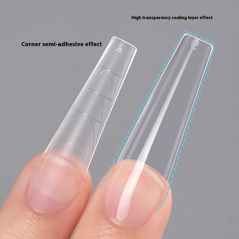 Nail Tips press on nails pads 240 pieces free of engraving and grinding, boxed long matte non-marking with scale lines and half-pasted fake nails