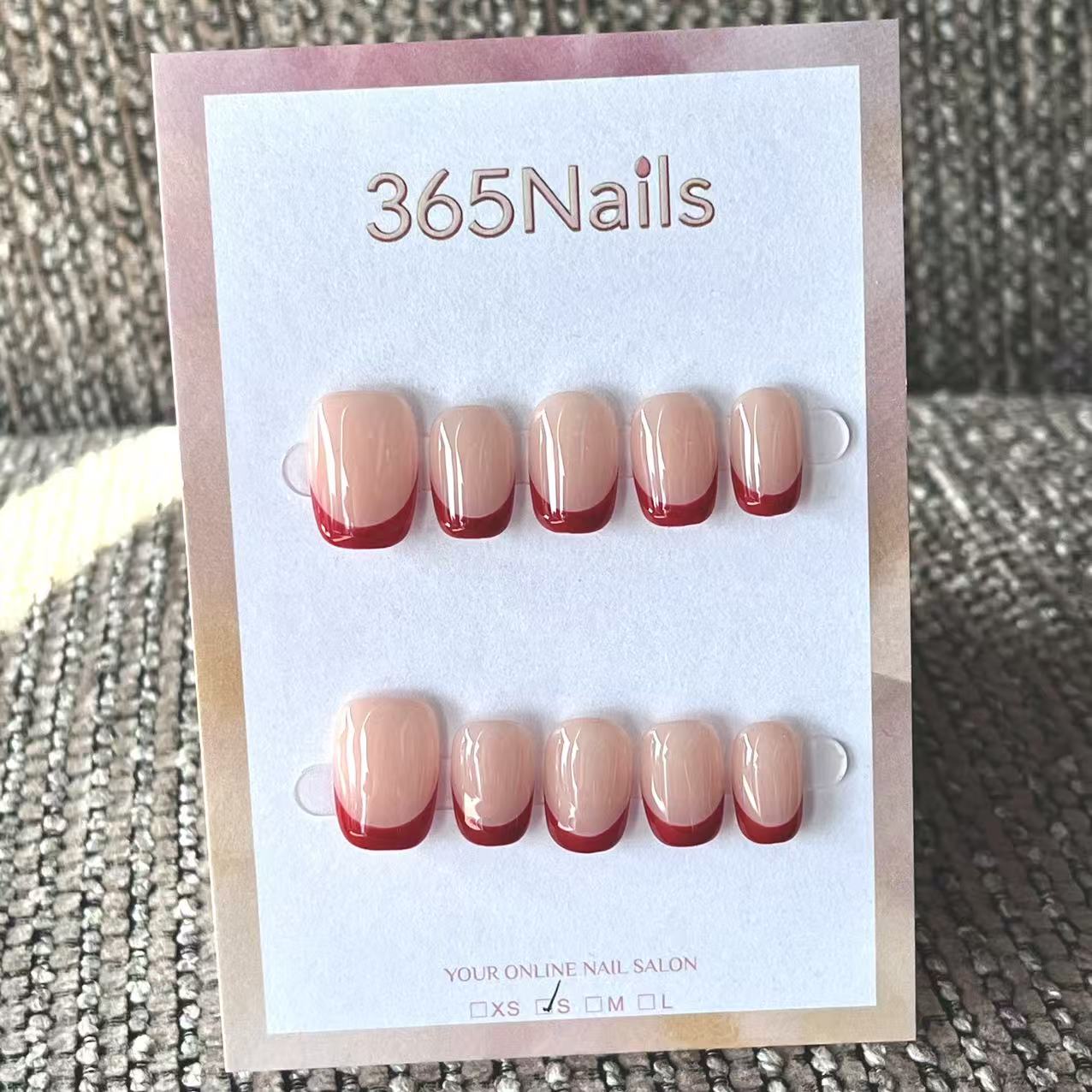 Handmade French patch manicure, multi-color and multi-reusable full coverage fake nail set