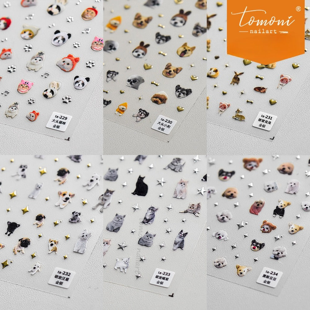 Cute Big Head Pets – Kawaii Animal Nail Art Set